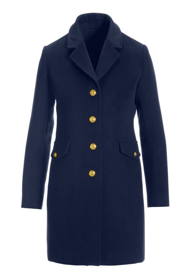 Classic Tailored Coat Navy - Image 2